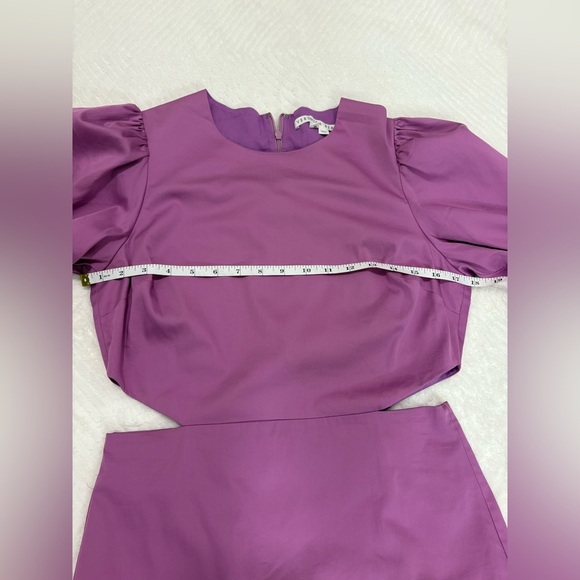 Veronica Beard Iker Cutout Ruffled Cotton-Blend Poplin Mini Dress Size 6 - Picture 10 of 13